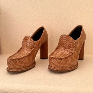 SOLD Stella McCartney croc effect brown loafers